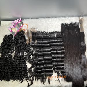 ผมต่อแบบธรรมชาติคุณภาพสูง แบบลอนธรรมชาติ สีธรรมชาติ พร้อมเชือกปิดผม สำหรับทำวิกผม - Product Image 4