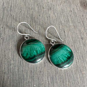 Natural Malachite Drop <b>Earrings</b> 925 Sterling Silver <b>Heart</b> Shape Trendy Party Gift for Women - Product Image 4