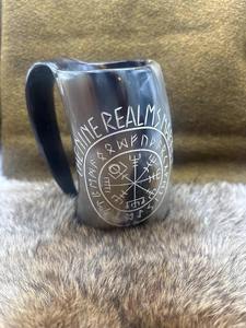 Chope en corne de buffle authentique d'inspiration médiévale, personnalisable, nouveau design, tasse en corne naturelle, tasse viking - Product Image 3