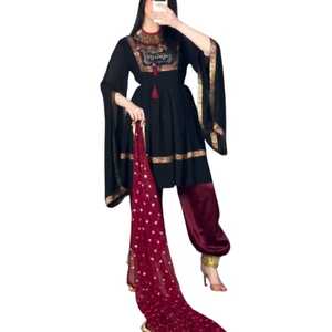 ชุดเดรสอัฟกานิสถานแบบดั้งเดิมสำหรับผู้หญิง คุณภาพสูง ราคาขายส่ง MOQ ต่ำ ปักลายแขนยาว ชุดอัฟกันคูชี มีจำหน่าย - Product Image 1