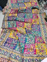 Collection Ssumaira 2025, tissu de dupatta en soie pure, broderie dori et travail de miroir, impression sur écran, miroirs brodés