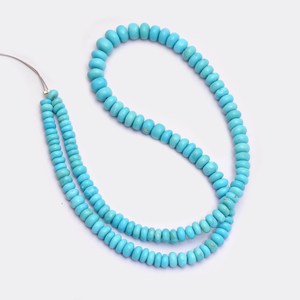 Cuentas redondas lisas de turquesa azul AAA+ de 5mm-7mm, turquesa natural de Arizona, piedra semipreciosa, cuentas sueltas para la fabricación de joyería. - Product Image 1
