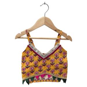 Girls <b>Top</b> with Sharara Mustard & Red Sleeveless Printed Cotton Women's Sets - Product Image 5