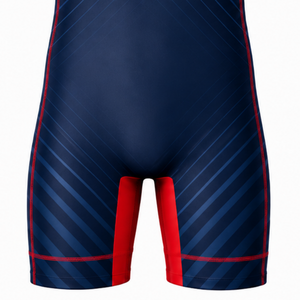Combinaison de lutte sublimée rouge marine pour hommes, uniforme de lutte en polyester sans manches, vêtements de sport pour l'entraînement et la compétition - Product Image 5