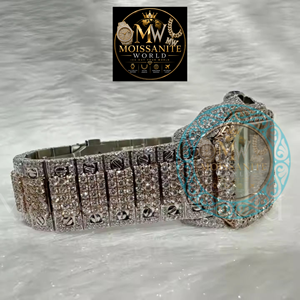 Reloj Analógico de Lujo Clásico Premium con Moissanita y Cuarzo, Edición Limitada, Esfera Cuadrada, Números Romanos, Correa de Acero Inoxidable - Product Image 2