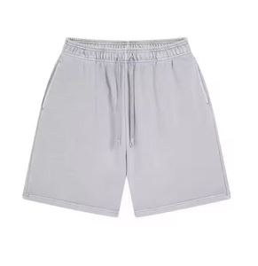 Vintage Custom Plain Mens Shorts 100% Cotton Heavyweight Solid Colors High Quality Acid Washed <b>Retro</b> Terry Loose Men's Shorts - Product Image 5