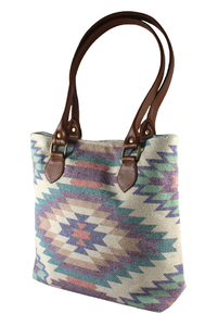Bolso de mano de algodón tejido a mano con estampado Dhurry Kelim, diseño moderno, para mujer, uso diario. - Product Image 5