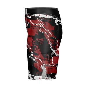 Shorts de combat MMA pour hommes en spandex extensible 4 directions avec motif Red Lightning, vêtements de sport OEM, impression par sublimation, vêtements d'arts martiaux - Product Image 3