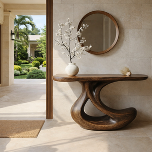 Mesa Consola de Madera Sólida de Alta Calidad, Hecha a Mano, de Lujo Moderno, para Uso en Hogar y Hotel, Muebles de Entrada, Decoración de Interiores de Villa - Product Image 1