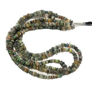 Cuentas de ópalo de fuego Natural etíope, espaciador áspero de cristal negro, cuentas de piedra sueltas para la fabricación de joyas - Product Image 1