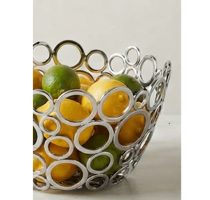 Panier à fruits moderne en fil métallique argenté, support de rangement pour la cuisine, bol à fruits, panier à légumes - Product Image 4