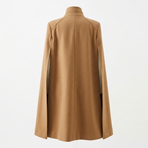 Manteau cape structuré en laine pour femme, avec fentes spectaculaires aux bras, vêtement d'extérieur épais et long, vente en gros ODM, marque privée - Product Image 2