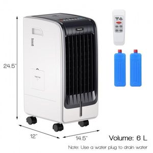Ventilador de Enfriamiento Evaporativo Portátil de 110V con 3 Velocidades y Función de Temporizador de 8 Horas para Uso en el Hogar o la Oficina - Product Image 5