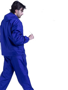 Men's Black Hooded Windproof Tracksuit Lightweight Polyester Streetwear Full Zip <b>Jacket</b> and Pants Set Solid Color Loose Fit Spri - Product Image 3