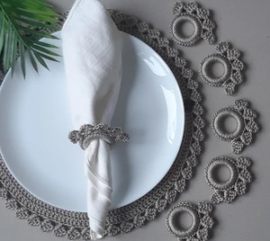 Anillos para servilletas de ganchillo, decoración para la mesa del hogar - Product Image 2