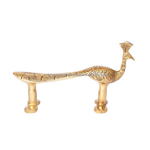 Manija de puerta de latón con diseño de pavo real de una sola pieza más vendida con acabado antiguo estilo contemporáneo para puertas de oficina y hotel - Product Image 5