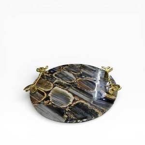 Bandeja de Servir de Madera Clásica de Lujo Moderna con Forma Irregular, Tazas para Salsas para Uso en el Hogar y Hoteles, Personalizable y Multifuncional - Product Image 2