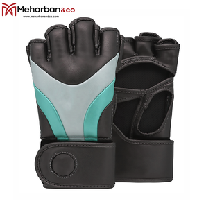 Gants de boxe demi-doigt en cuir PU, accessoire de combat MMA, pour entraînement, karaté et Muay thaï - Product Image 5