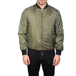 Veste bomber décontractée d'hiver pour homme, à col montant, zippée, imperméable, réversible, verte, de haute qualité, pour l'extérieur - Product Image 1