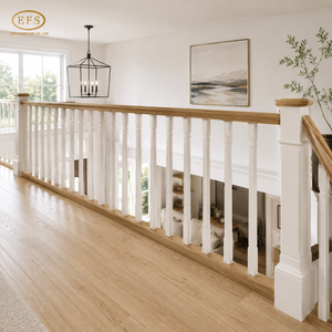 Barandilla de Madera Maciza de Estilo Rústico para Montar en la Pared, 4.2 Metros |   Sistema de Barandillas para Escaleras Largas Preperforadas Antideslizantes para Personas Mayores y Niños - Product Image 3