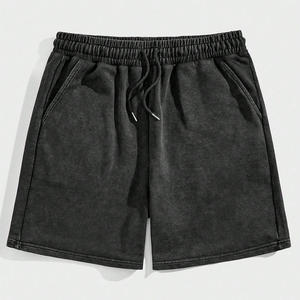 Shorts en molleton de coton délavé style vintage, faible MOQ, logo personnalisé, écologiques, pour entraînement sportif, fournisseur et fabricant - Product Image 5