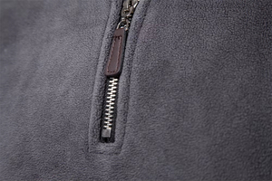 Nuevas llegadas: Sudaderas de lana para hombre con cremallera de un cuarto, color y logotipo personalizados, estilo streetwear. - Product Image 5