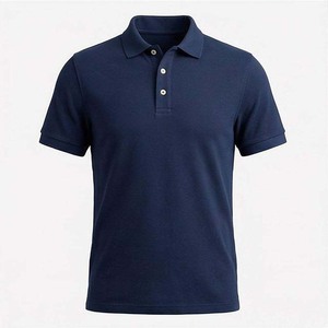 เสื้อโปโลชายสีน้ำเงินกรมท่า แขนสั้น ผ้าฝ้าย ทรงปกติ สีพื้น สไตล์ลำลอง แบบถัก ลายเรียบ เสื้อโปโลชาย OEM - Product Image 1