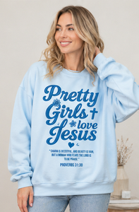 Sudadera con Estampado Religioso para Mujer, Diseño Casual con la Frase 'Pretty Girls Love Jesus', para la Iglesia Cristiana - Product Image 4