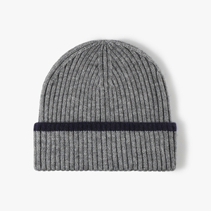 wholesale custom super quality 100% <b>wool</b> breathable <b>beanies</b> hat custom printed logo winter warm skull cap factory - Product Image 4