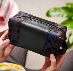 Leather Canvas Toiletry Bag Travel Organizer Waterproof Cosmetic Dopp Kit Large Capacity Travel <b>Case</b> LCTB-0058 - Product Image 5