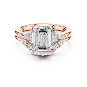 Anillo de Compromiso y Boda de Lujo Aries Jewel, Certificado IGI, Diamante Cultivado en Laboratorio de Corte Esmeralda de 2.5 Quilates, Oro Sólido de 14K, Apilable - Product Image 4