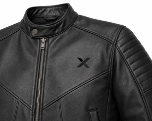 Veste de moto en cuir moderne pour café-récréation |   Vert Forêt Charbon Noir |   Fabricant OEM ODM |   Qualité de conception haut de gamme | Vêtements de course - Product Image 4