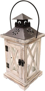 Wooden Decorative <b>Lantern</b> <b>Candle</b> Holder Rustic Farmhouse Wedding Centerpiece <b>Lantern</b> for Table Mantle Wall Hanging Display - Product Image 6