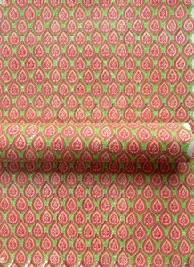 Papel de Regalo Ecológico con Estampado de Bloques, Diseño Floral Tradicional, Papel Decorativo para Envolver y Manualidades - Product Image 3