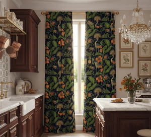 High Quality Vintage Garden Floral <b>Curtains</b> Dense Botanical Print 70% Light Blocking Custom Window Drapes <b>for</b> Living Room - Product Image 2