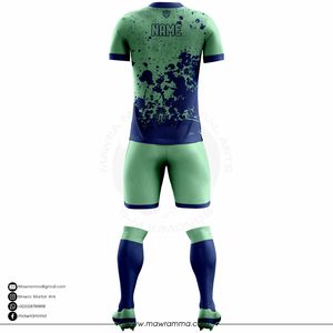 Conjunto de Camiseta de Fútbol Personalizada Mawra para Hombre, Degradado Verde Azul, Sublimada, Absorbente de Humedad, Corte Atlético, Manga Corta, Uniformes para Equipos - Product Image 6