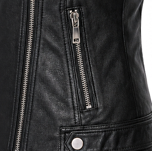 Ventes en gros de vestes et manteaux en cuir pour femmes, taille standard, logo personnalisé, veste en cuir pour femmes, veste en cuir de moto pour femmes - Product Image 4