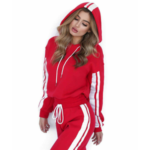 Women <b>Pink</b> Striped <b>Tracksuit</b> Set Full Sleeve Quarter-Zip Sporty Casual Wear With Side Pockets Regular Fit Autumn Season - Product Image 5