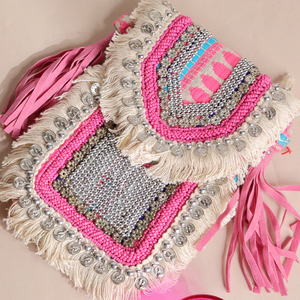 Bolso de mano tipo clutch con bordado elegante, bolso étnico de diseñador para mujer, colección de regalos de boda para novias. - Product Image 6