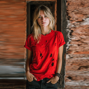 T-shirts Streetwear Légers et Délavés pour Femme, Col Rond, Manches Courtes, Été, Écologiques, Séchage Rapide, Anti-Boulochage – Vente en Gros - Product Image 3