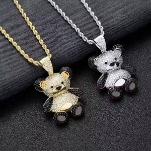 จี้หมีเท็ดดี้สุดน่ารัก ประดับคริสตัลไรน์สโตนแบบไมโครอินเซ็ต ชุบทองคำสีกุหลาบ เหมาะสำหรับทุกเพศทุกวัย สวมใส่ได้ทุกวัน - Product Image 6