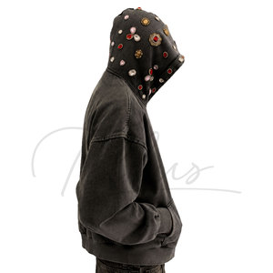 Sudadera con Pedrería Personalizada 2026, Sudadera con Logotipo Estampado de Alta Calidad 100% Algodón, Sudadera con Pedrería para Hombre - Product Image 3