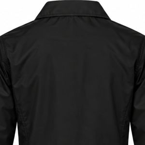 <b>Black</b> Gold Blue Greek Letter Embroidered Coach Jacket Custom Crest Button Up <b>Windbreaker</b> with Ribbed Cuffs Drawstring Hem - Product Image 5