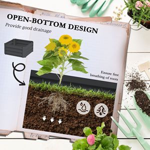 กระบะปลูกต้นไม้สีเทาเข้มขนาด 24 x 24 x 73.5 นิ้ว ทำจากเหล็กชุบสังกะสี พร้อมโครงตาข่ายสำหรับปลูกมะเขือเทศและไม้เลื้อย ชุดอุปกรณ์ทำสวน - Product Image 5