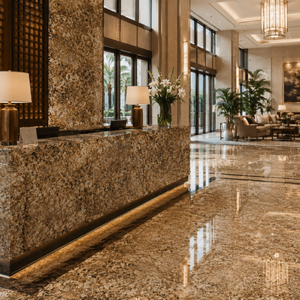 Dalles de granit doré d'Alaska de luxe avec détails minéraux dorés pour intérieurs haut de gamme, sculptures et accents décoratifs - Product Image 1