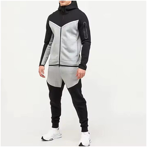 Conjunto Deportivo de Otoño para Hombre, Diseño Moderno, Poliéster, Bordado Vintage, Sudadera con Capucha y Pantalones Jogger, 330 g/m², Secado Rápido - Product Image 1