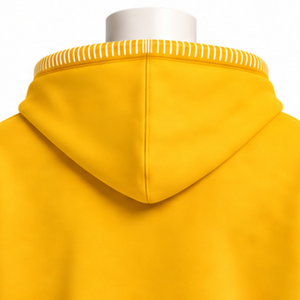 Sweat-shirt à capuche oversize effet vieilli avec bordure brodée dorée, surpiqûres contrastées, poche kangourou, coupe lourde, style streetwear - Product Image 4