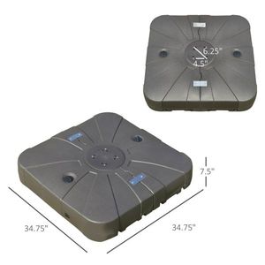 Ombrellone da Giardino con Telaio Quadrato in Acciaio e Palo in Acciaio Inossidabile per Patio, Ristorante, Hotel, Spiaggia - Consigliato per la Pioggia - Product Image 2