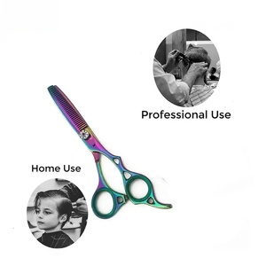 Ciseaux de coiffure Rainbow en acier inoxydable à pointe fine, pour droitiers, avec manche long en plastique, pour salon de coiffure - Product Image 4
