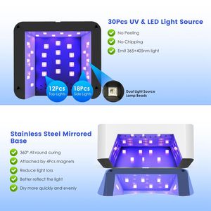 Lampada UV per Unghie Senza Fili 120W, Ricaricabile con Display LED, Timer 1-120S, Asciuga Smalto Gel 30L - Product Image 4